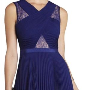 BCBGMAXAZRIA Bcbg Caia Long Chiffon Dress navy